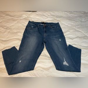 1822 denim - distressed jeans - size 14 - mid-rise slim girlfriend